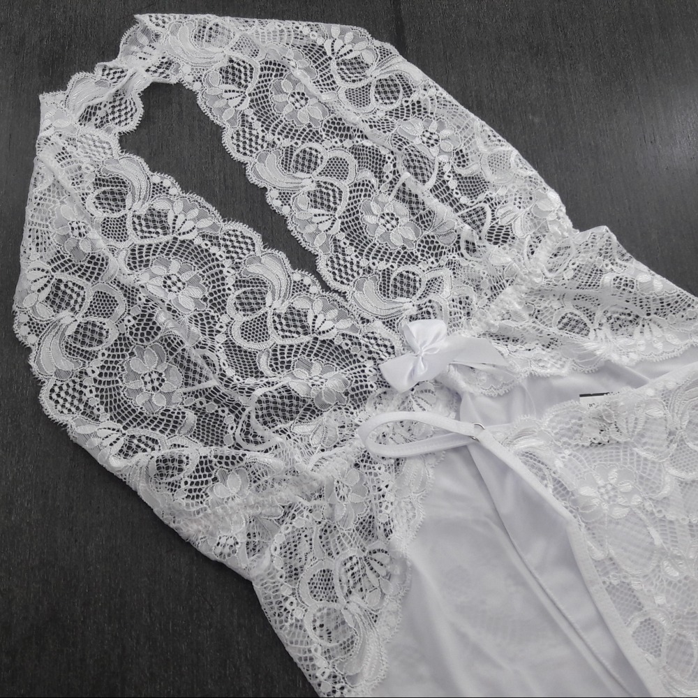 Camisola Frente nica com Abertura na Frente Branco