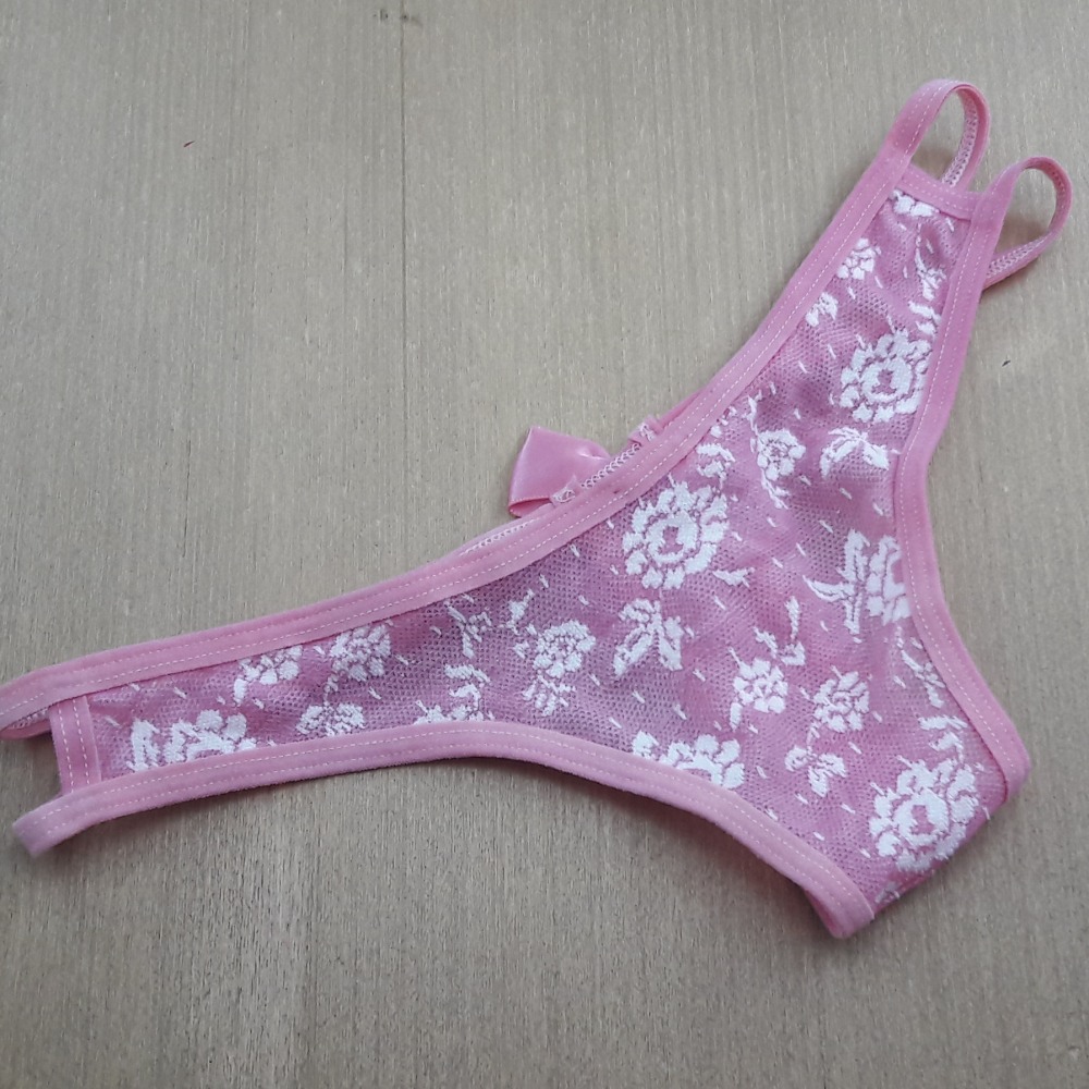 Tanga Fio Floral Rosa Hera