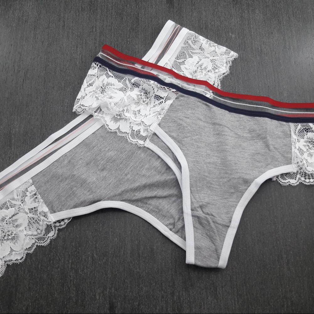 Tanga Cavada com Renda Lateral Vis Branco