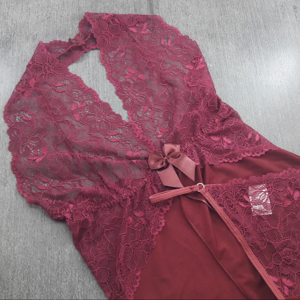 Camisola Frente nica com Abertura na Frente Vinho