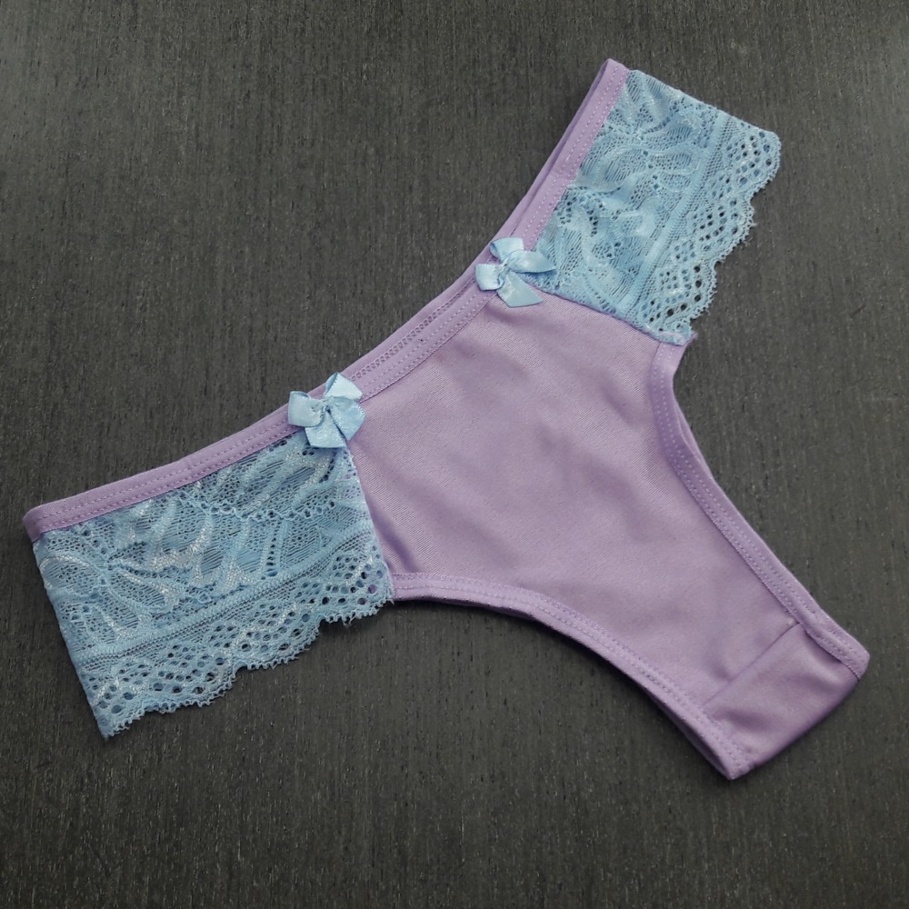 Calcinha Agatha Lavanda/Renda Azul Beb