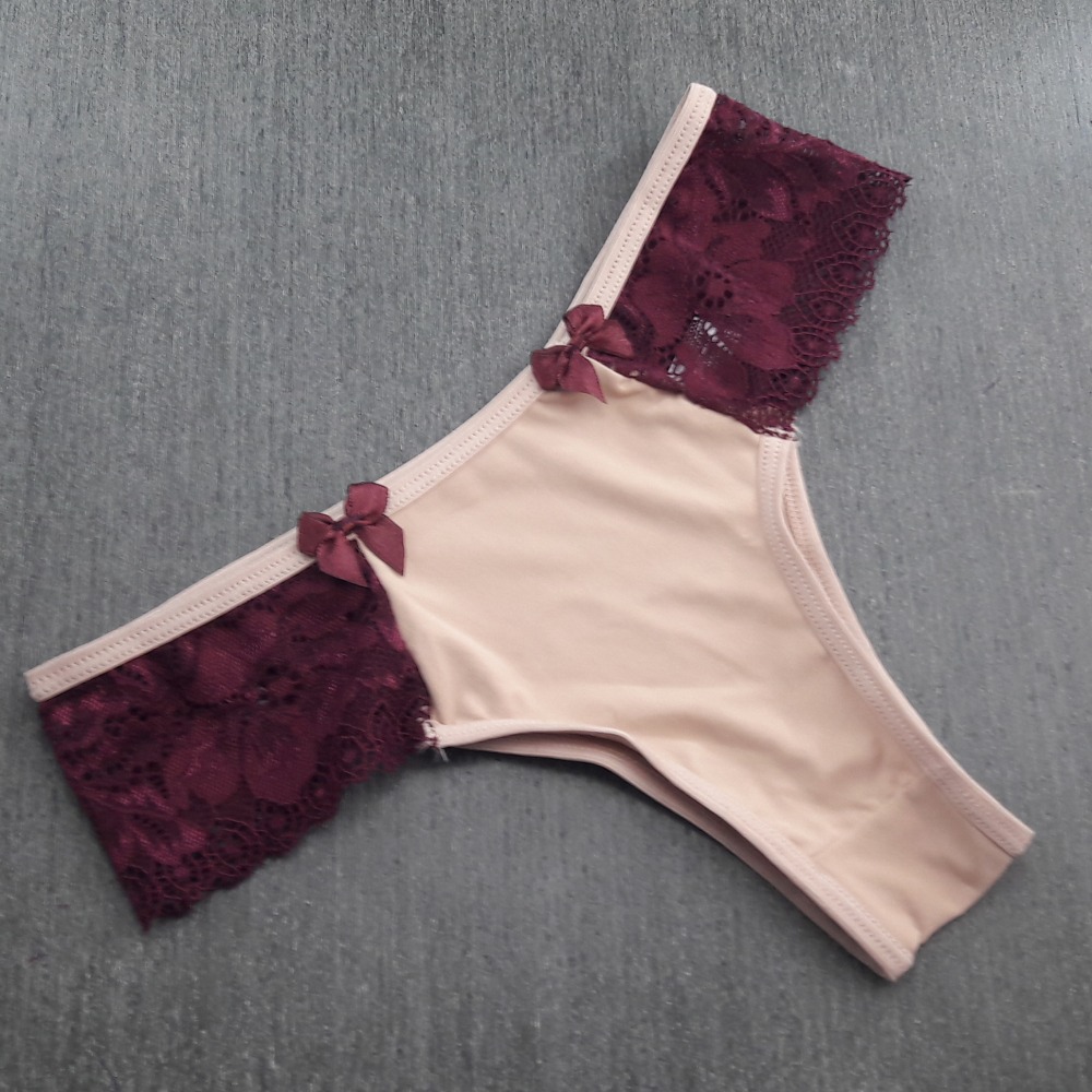 Calcinha Agatha Chocolate/Renda Vinho