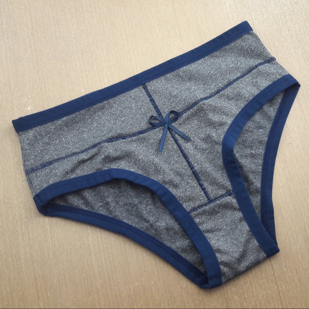 Calcinha Mescla Modelagem Conforto Azul Marinho/Mescla