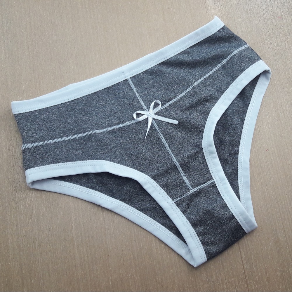 Calcinha Mescla Modelagem Conforto Branco/Mescla