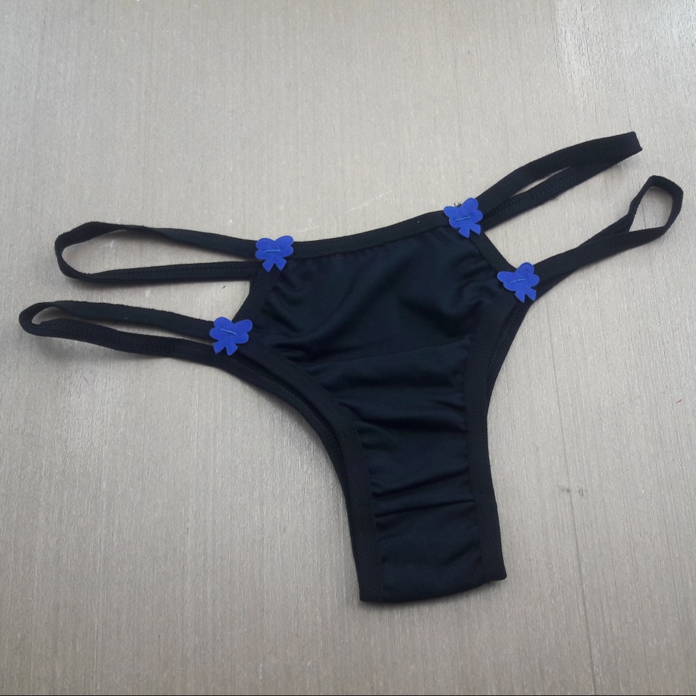Tanga Vanessa em Microfibra Azul Bic