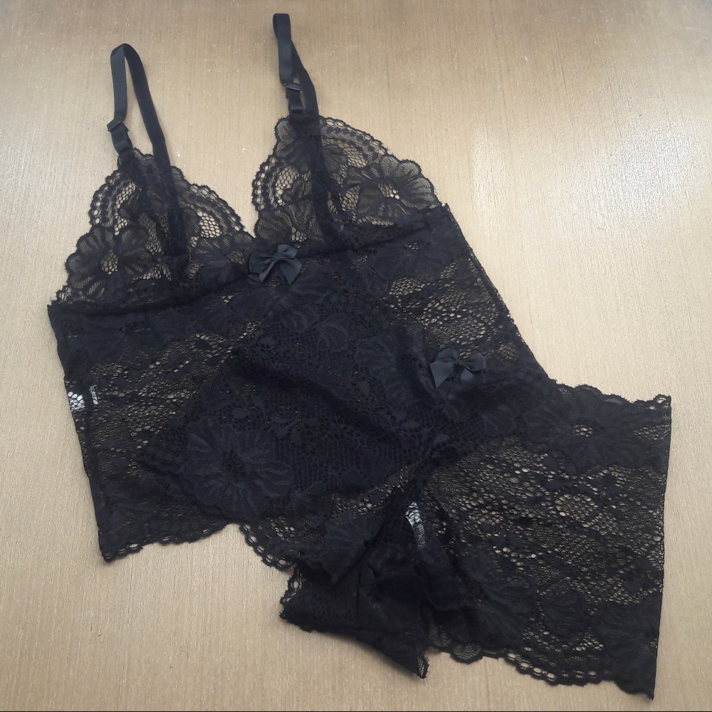 Conjunto Caleçon sem Bojo Preto Conjunto Caleçon sem Bojo Preto