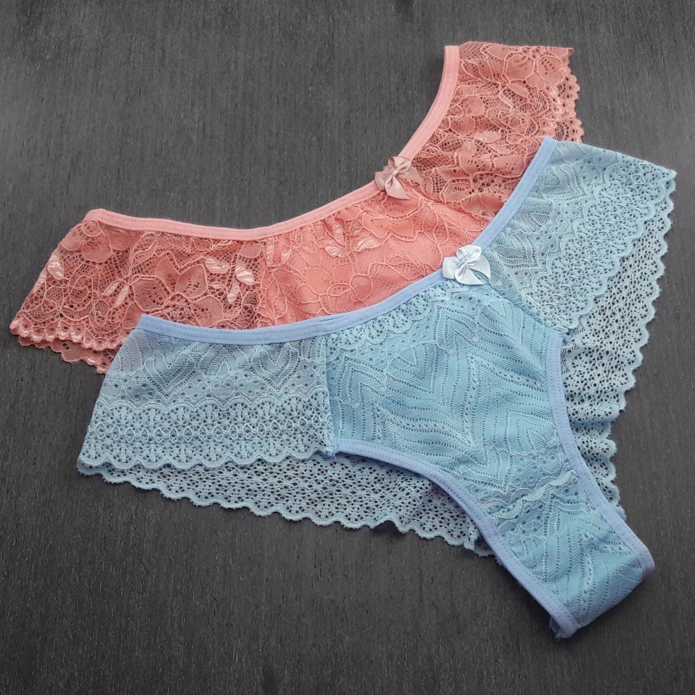 Kit 2 Tangas Fio em Renda Cores Variadas