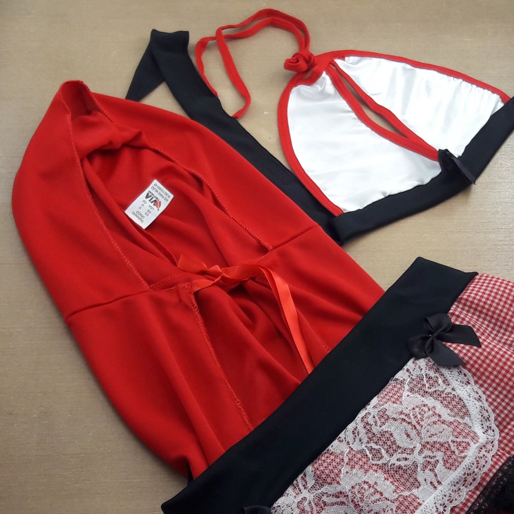 Fantasia Chapeuzinho Vermelho Vermelho/Xadrez