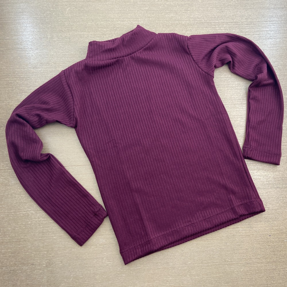 Blusa Infantil de Gola Feminina Vinho