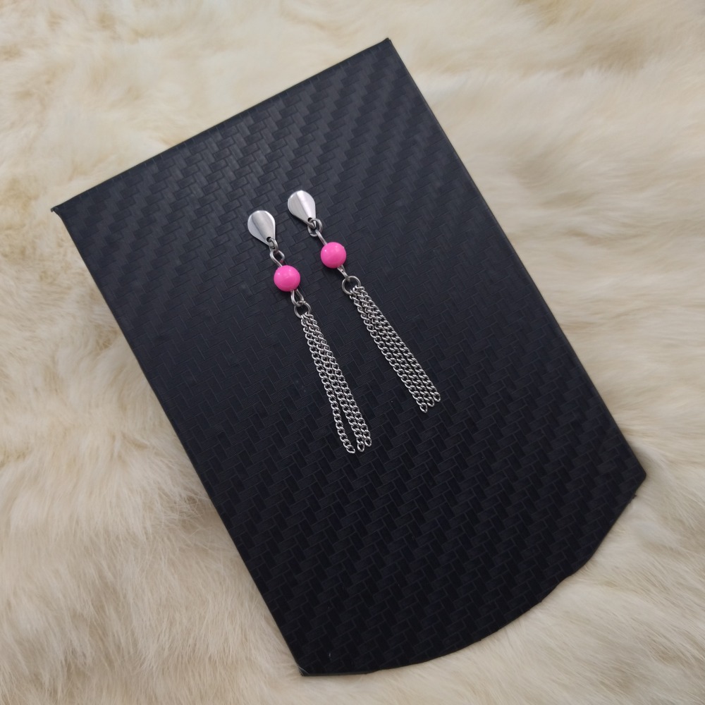 Brinco Cascata  Rosa