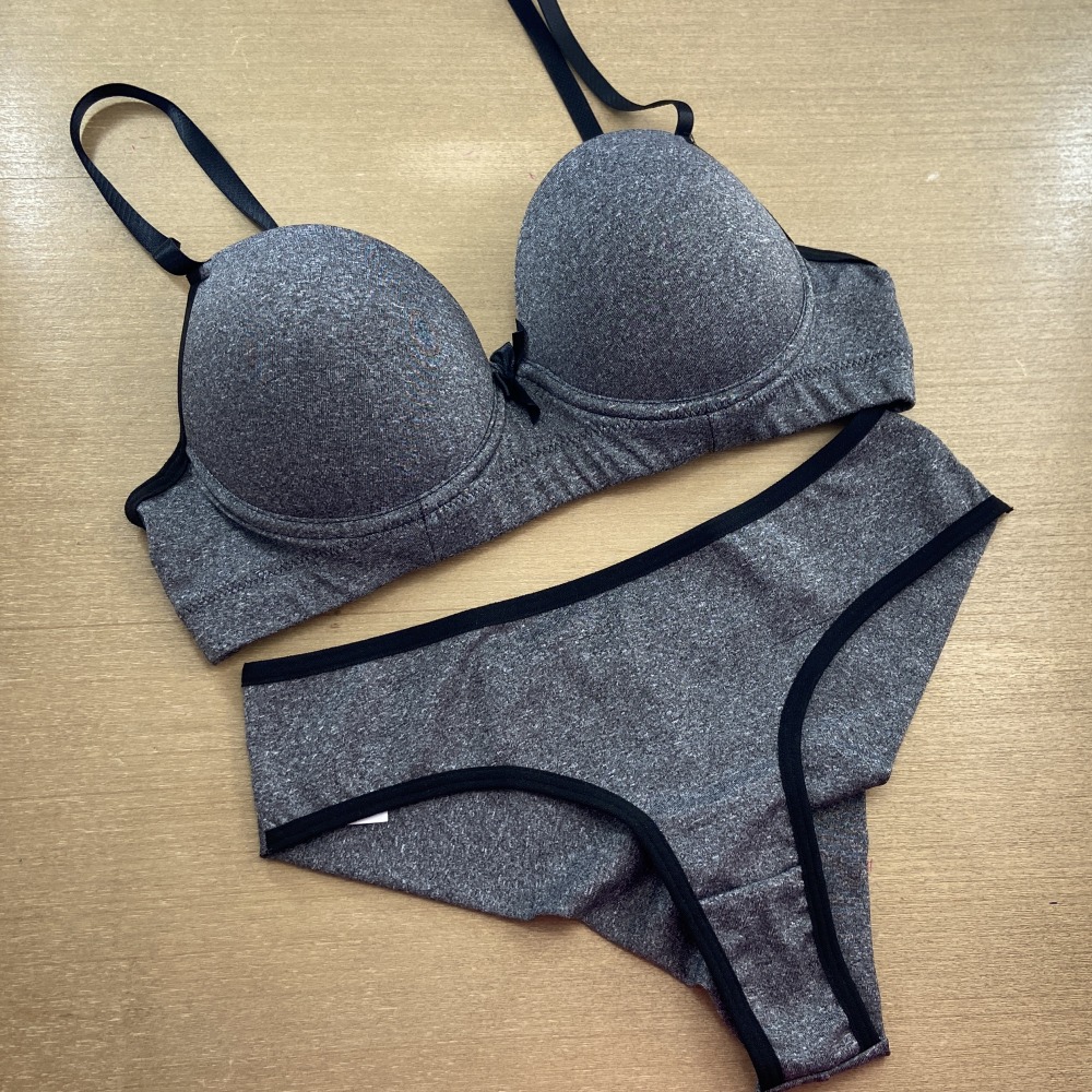 Conjunto Bsico Fio Duplo Mescla com Bojo e Arco Preto