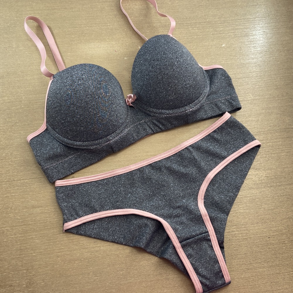 Conjunto Bsico Fio Duplo Mescla com Bojo e Arco Romance