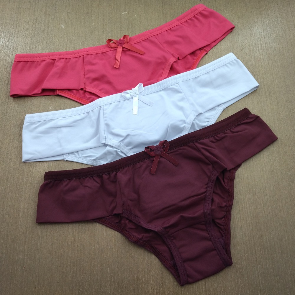 Kit com 3 Calcinhas Femininas em Microfibra de Poliamida Cores Sortidas