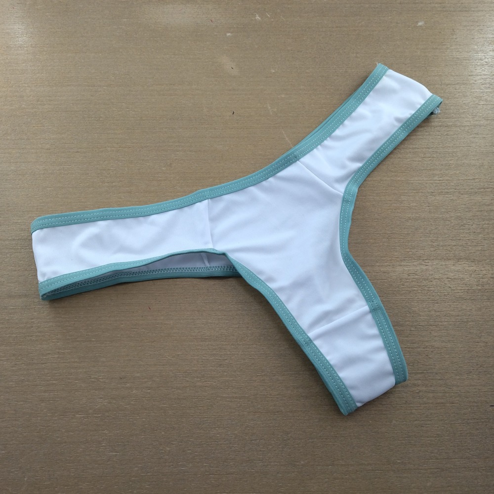 Tanga Bsica em Polister Vis Erva Doce/Branco