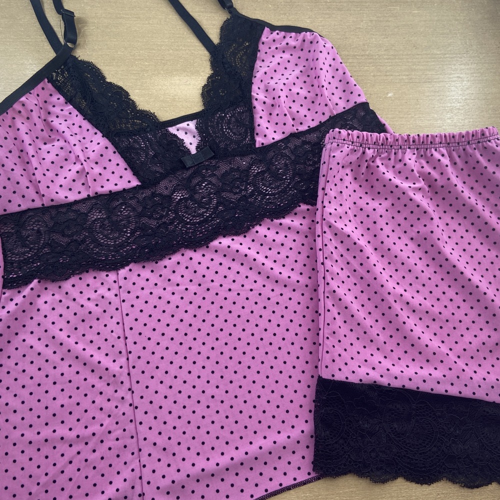 Baby Doll Estampado Preto/ Fcsia Po Preto