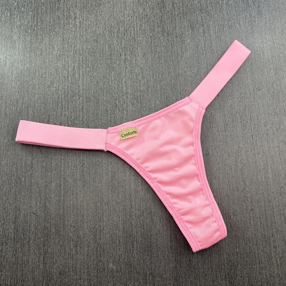 Tanga Fio Duplo com Elástico na Cintura Rosa Pantera Tanga Fio Duplo com Elástico na Cintura Rosa Pantera