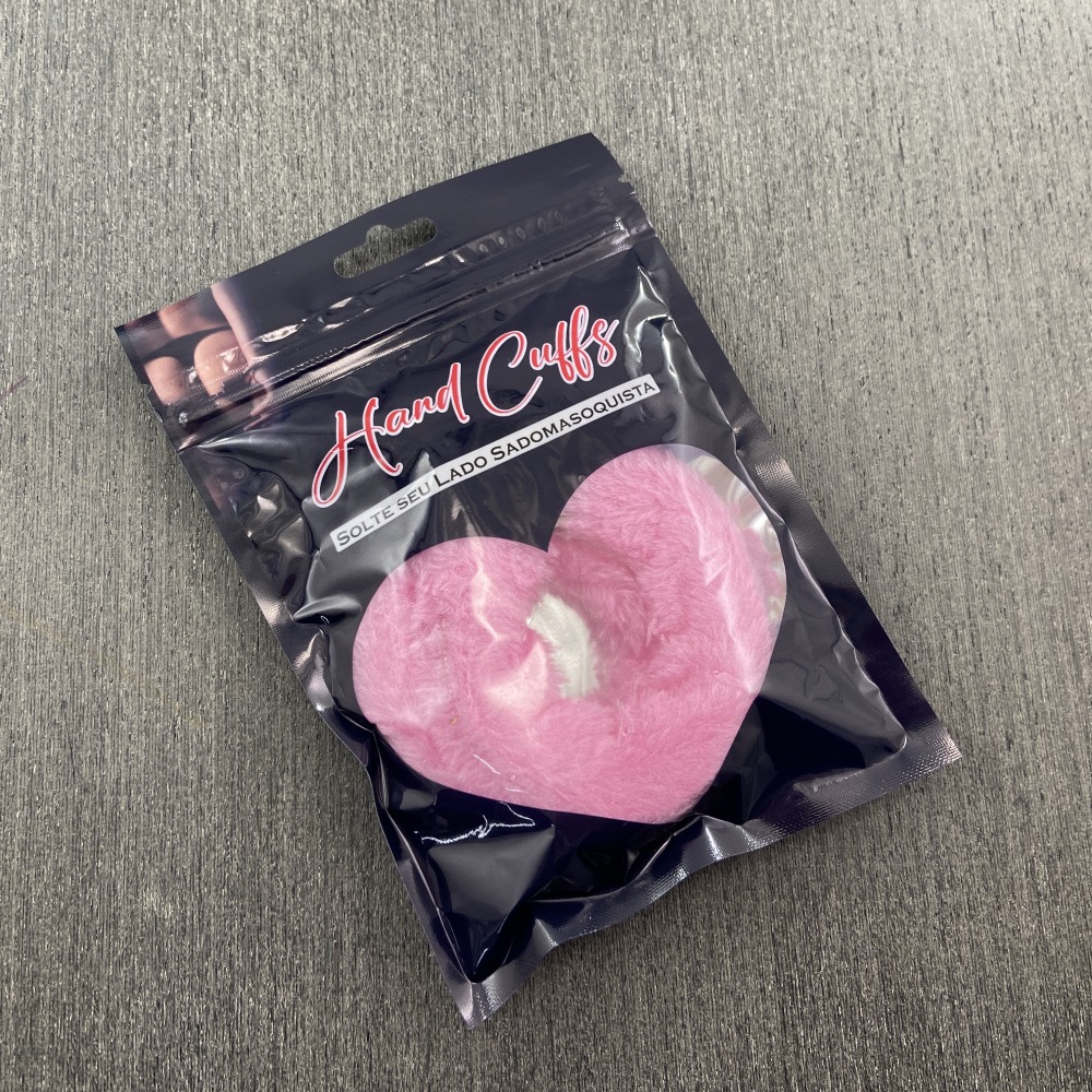 Algema de Metal Pelcia Revestida Rosa