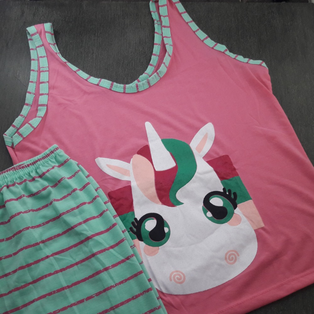 Baby Doll Regata Adulto Rosa/Unicrnio