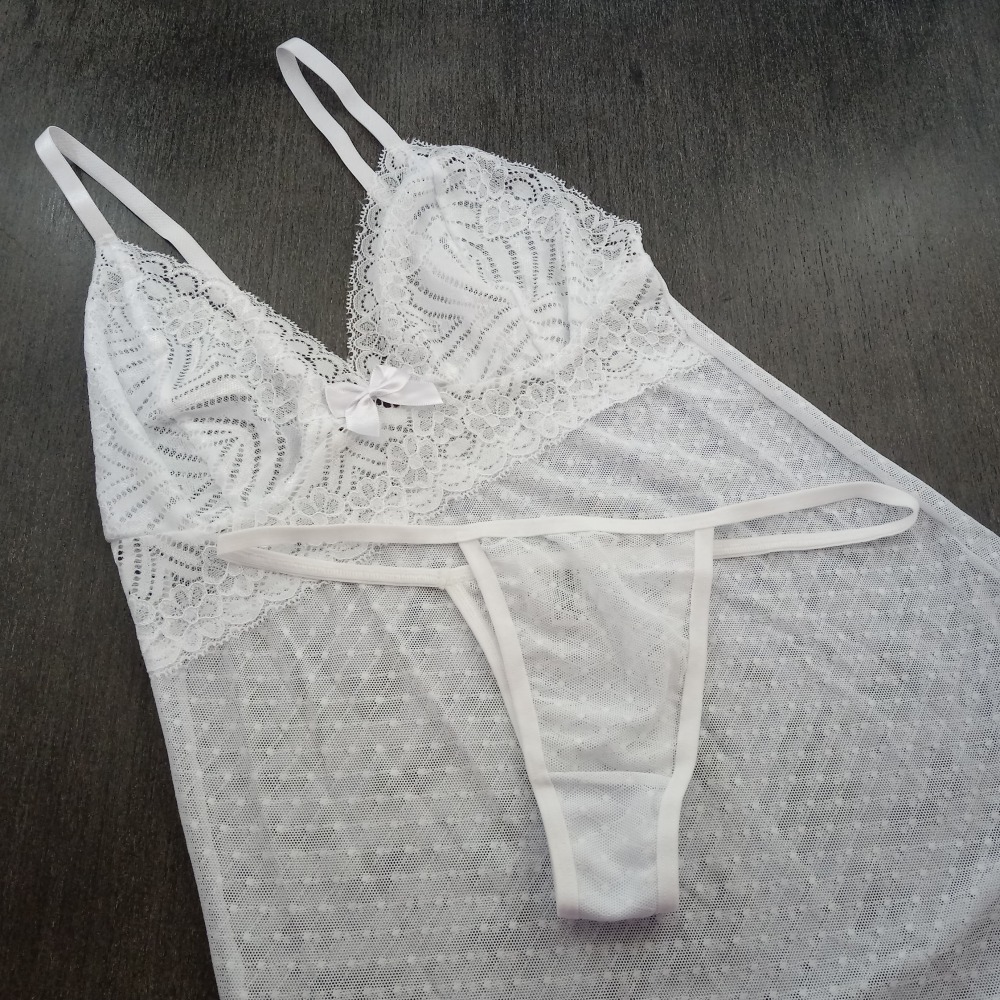Camisola Tule Po Branco