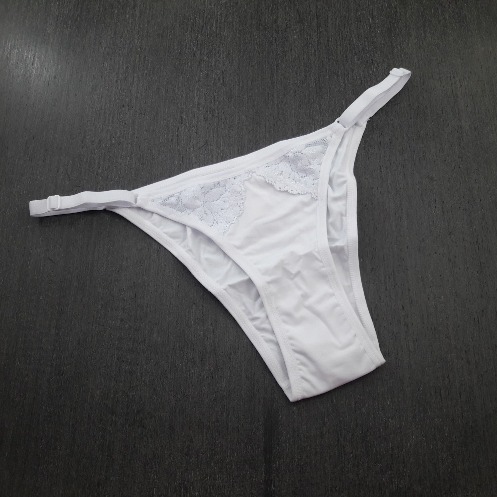 String em Microfibra e Renda com Lateral Regulável Branco String em Microfibra e Renda com Lateral Regulável Branco