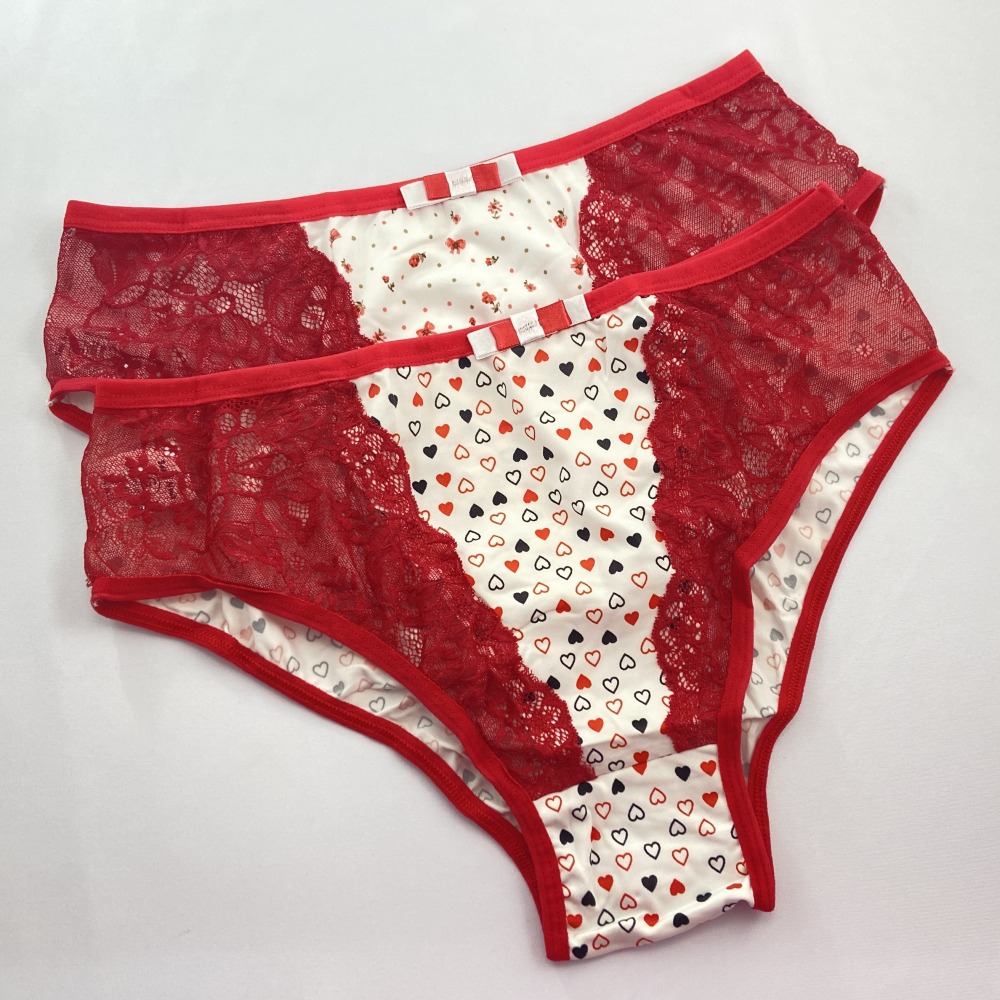 Calola Mariza Plus Size Vis Vermelho/Estampas Variadas