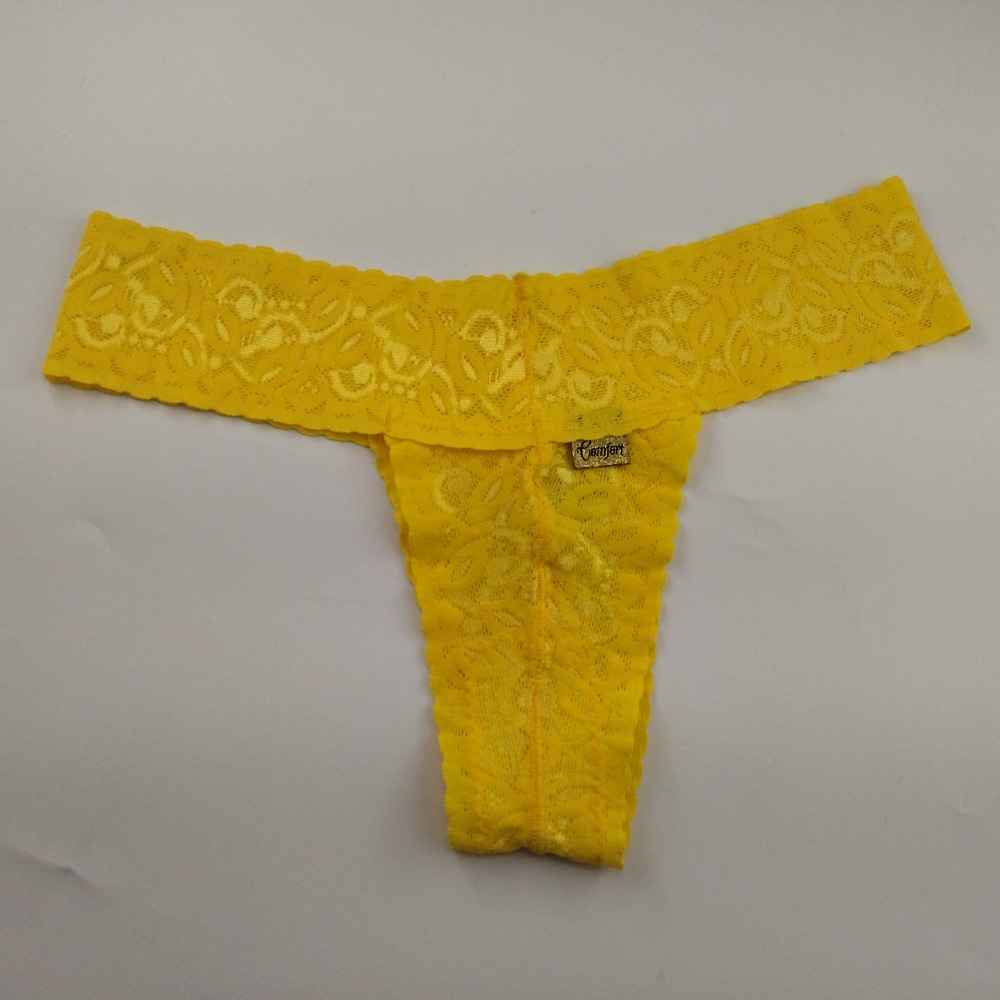 Tanga sem Vis em Renda Amarelo