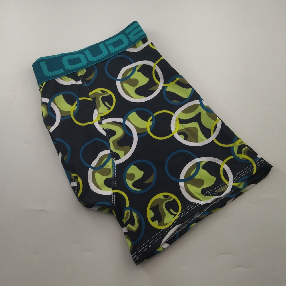 Cueca Boxer Estampada Comprida Elstico Verde Pavo/Estampas Variadas