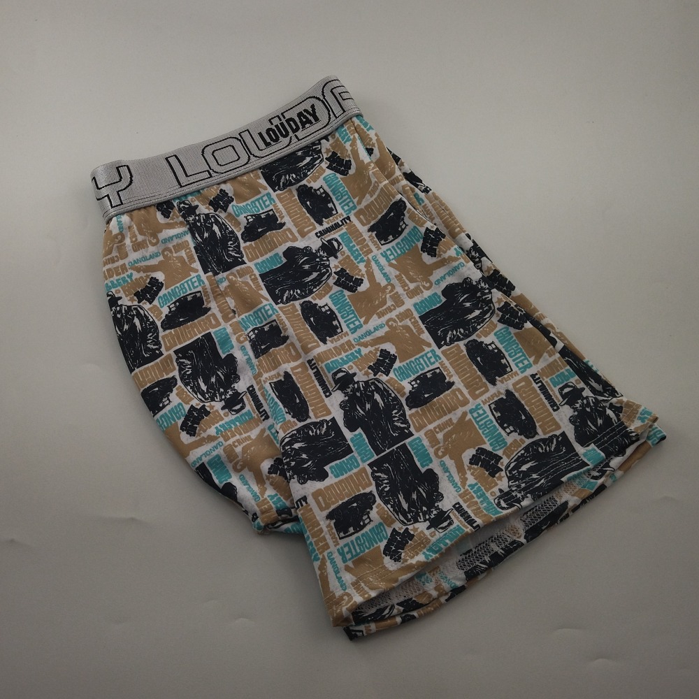 Cueca Boxer Estampada Comprida Elstico Cinza/Estampas Variadas