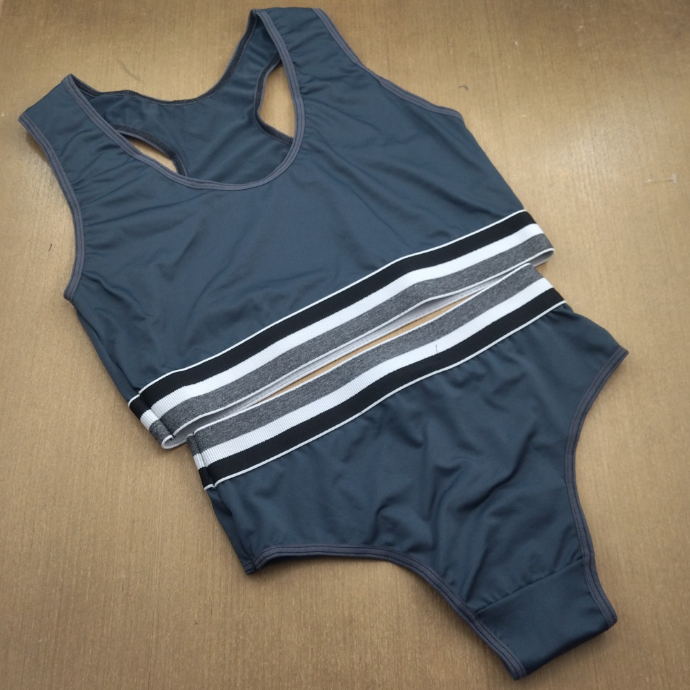 Conjunto Nadador sem Bojo Cinza Chumbo