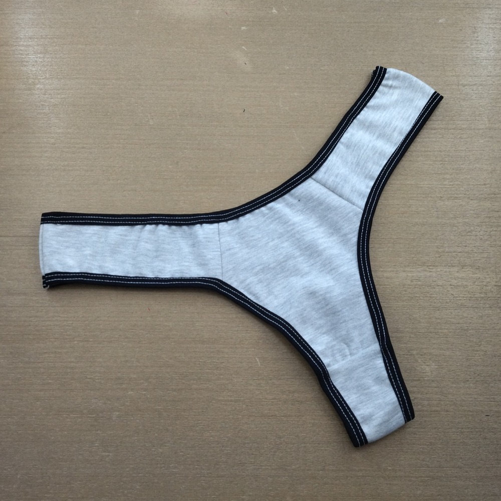 Tanga Fio Cotton Lisa Vis Preto/ Mescla