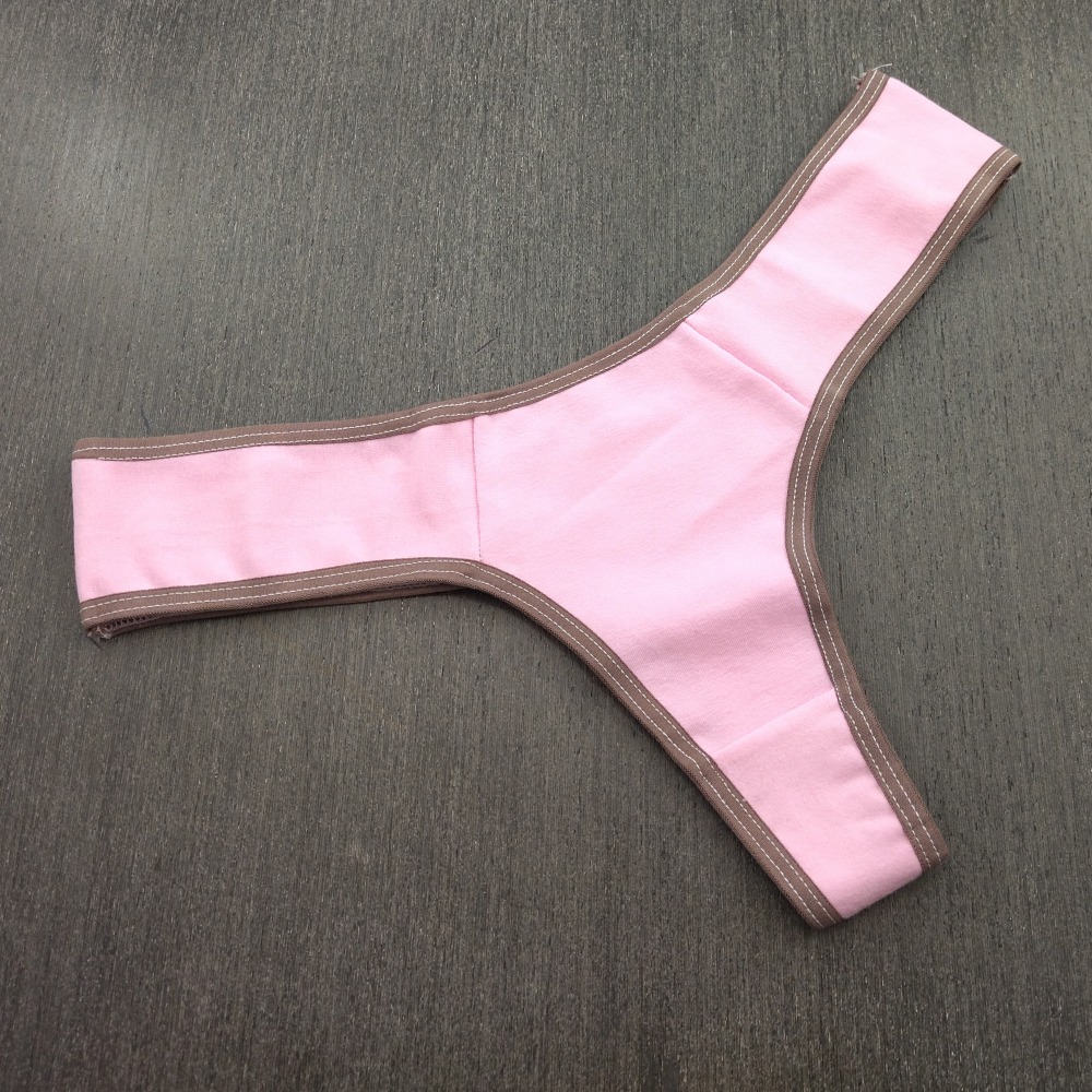 Tanga Fio Cotton Lisa Vis Castanho/ Rosa