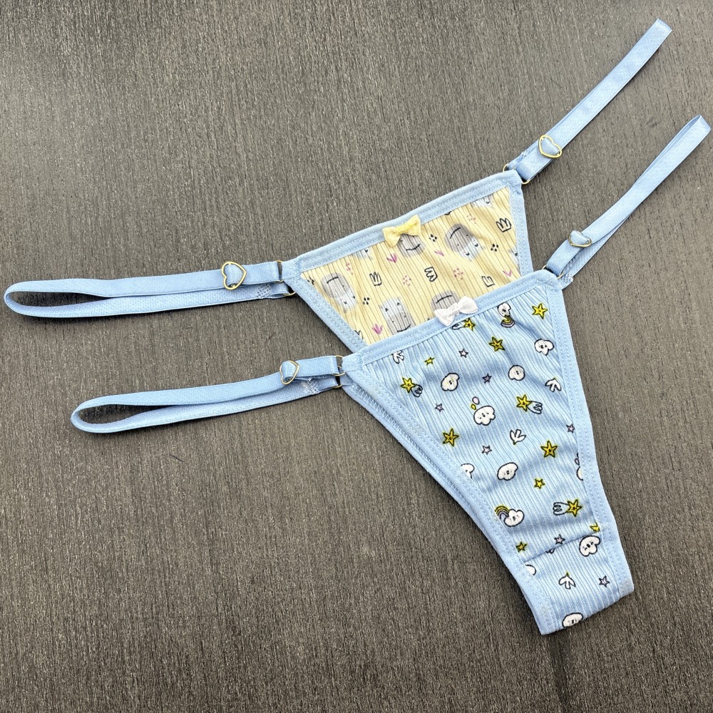 Tanga Fio Estampada Azul Beb/Estampas Variadas