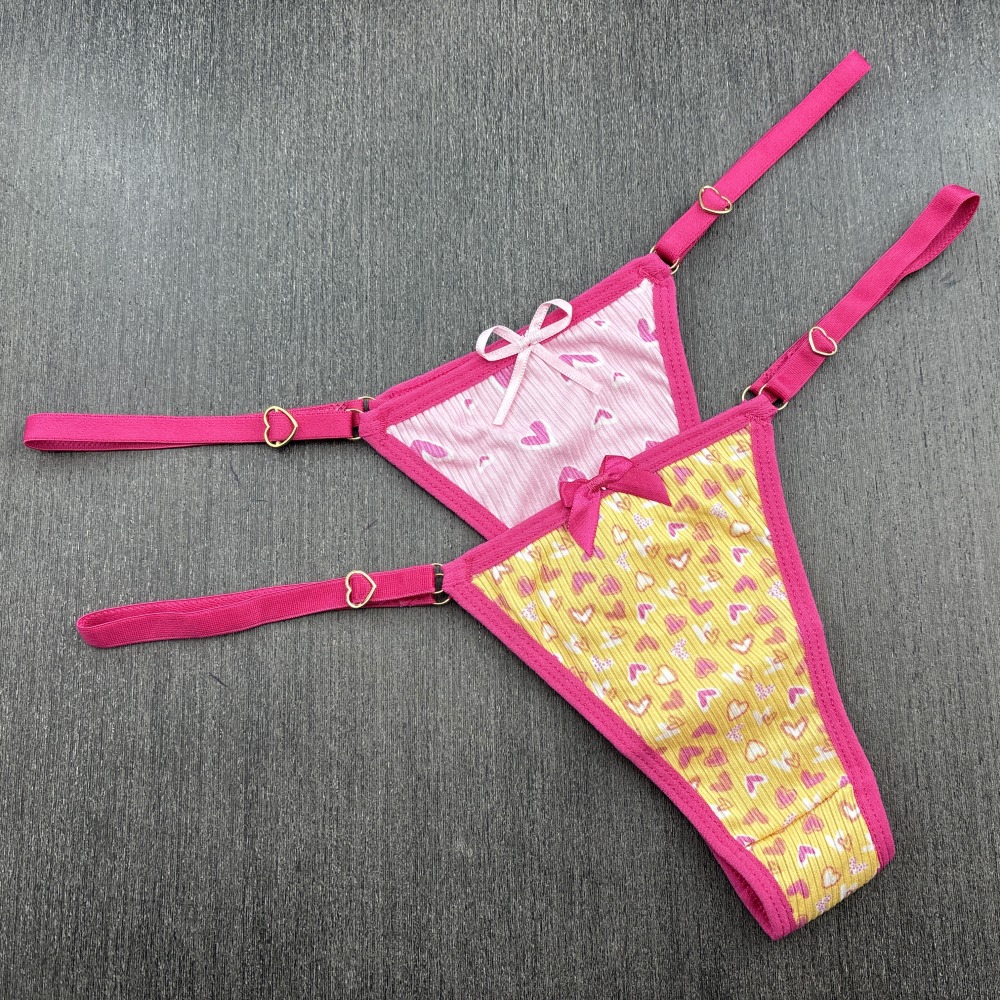 Tanga Fio Estampada Rosa Pink/Estampas Variadas