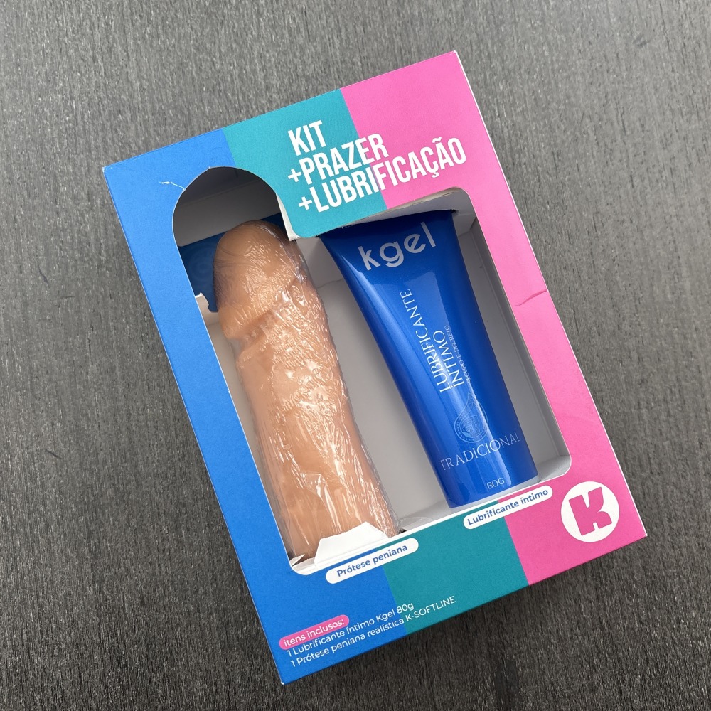 Kit Lubrificante ntimo Tradicional e Prtese Peniana da Kgel Softline Bege