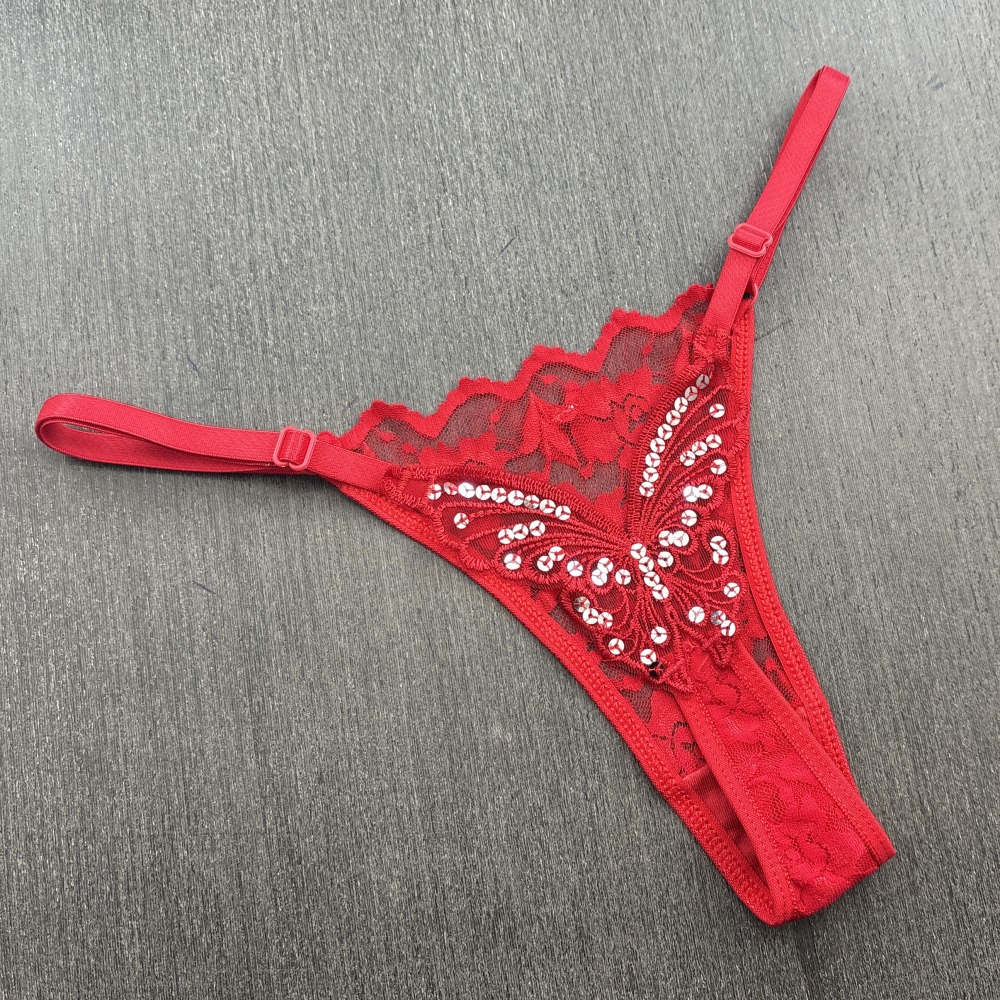 Tanga Borboleta Sexy em Renda Vermelho