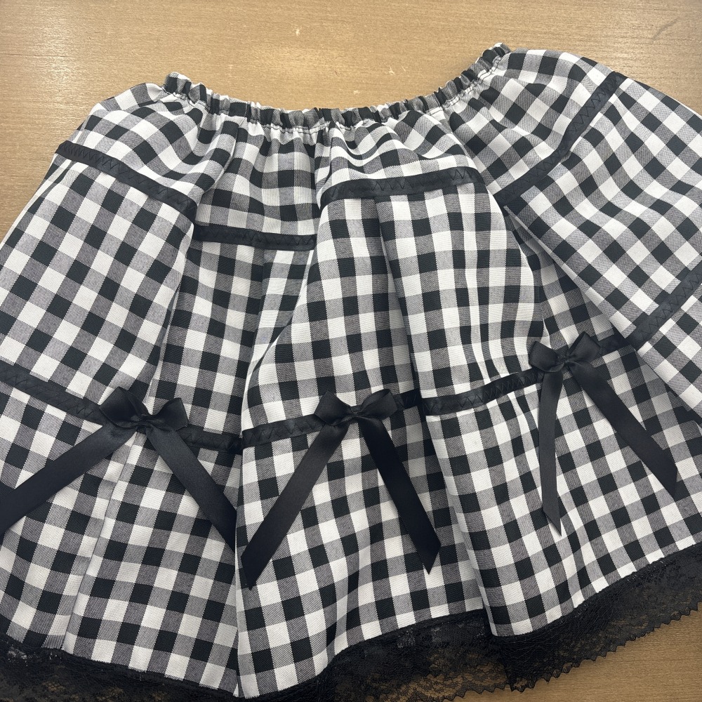 Saia Junina Nordestina com Laos e Renda Preto