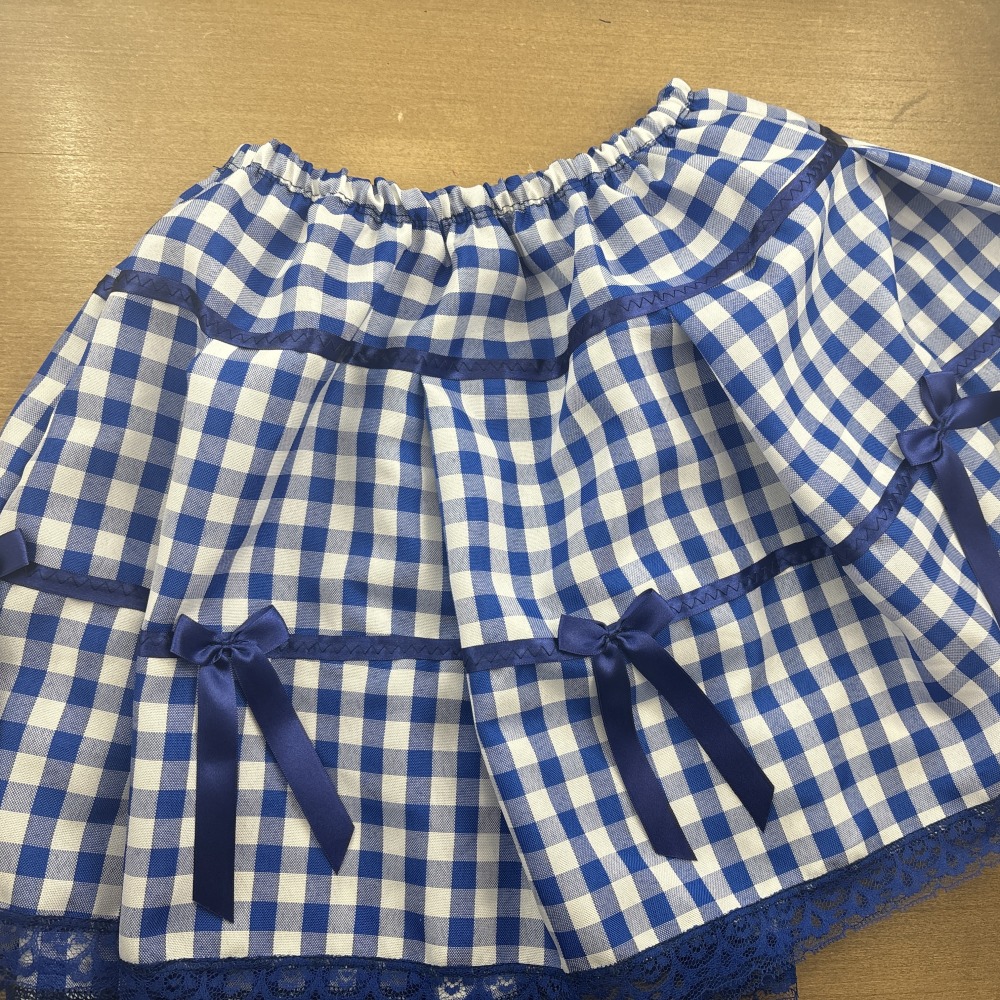 Saia Junina Nordestina com Laos e Renda Azul