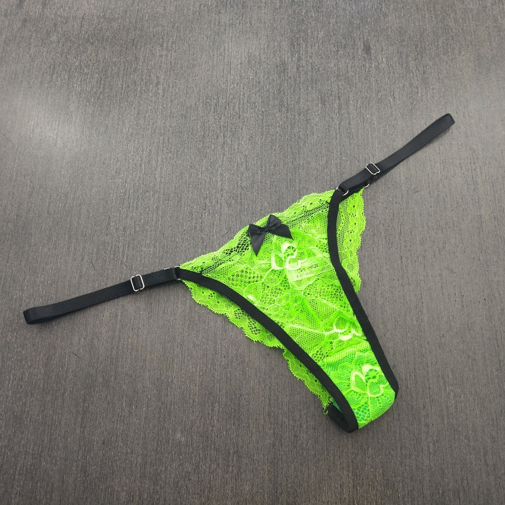 Tanga Renda Bicolor Verde/preto