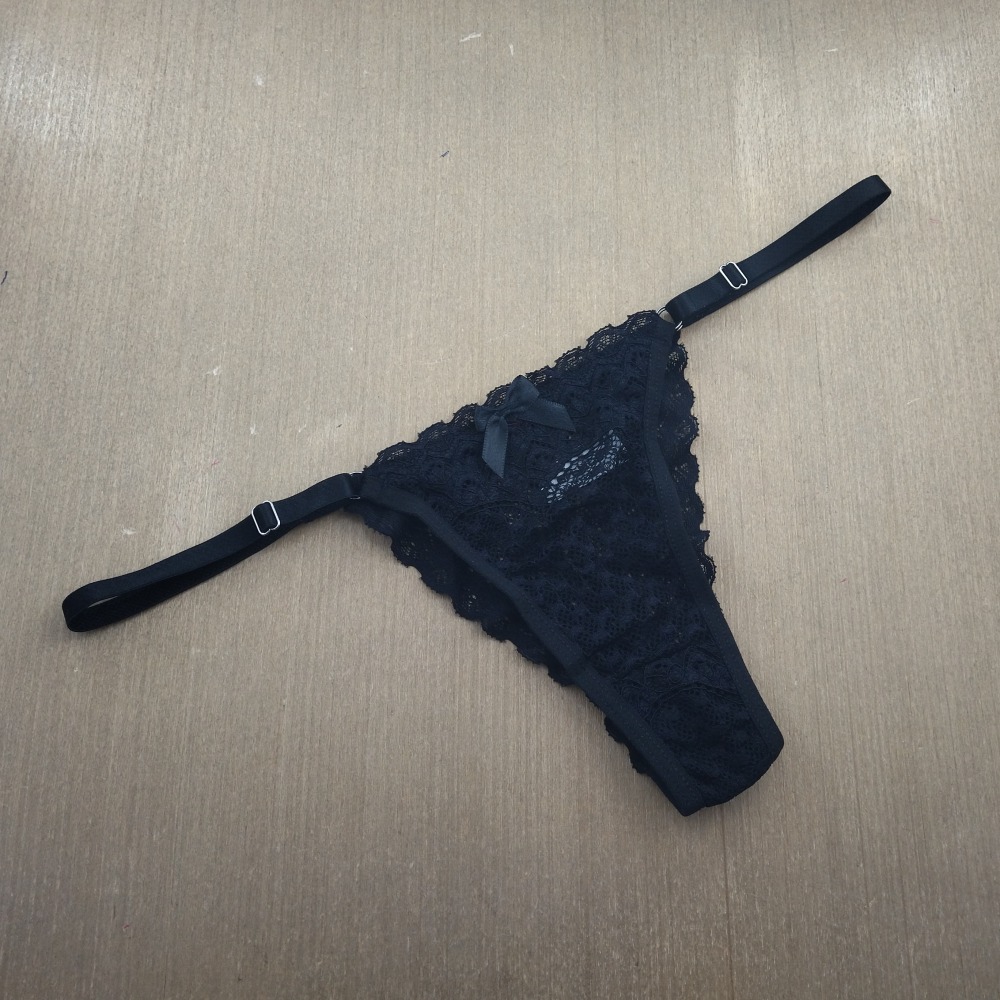 Tanga Renda Bicolor Preto