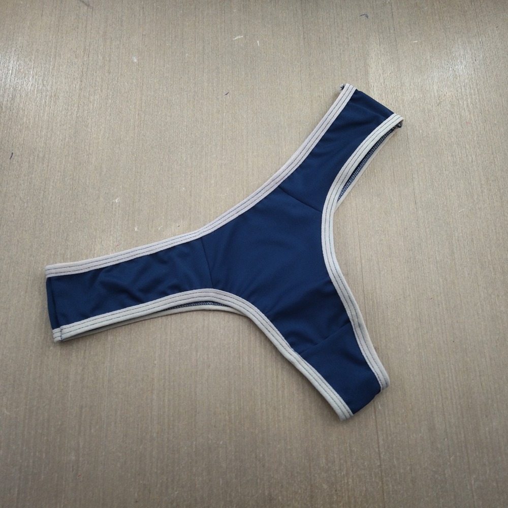 Tanga Bsica em Polister Vis Chocolate/ Marinho