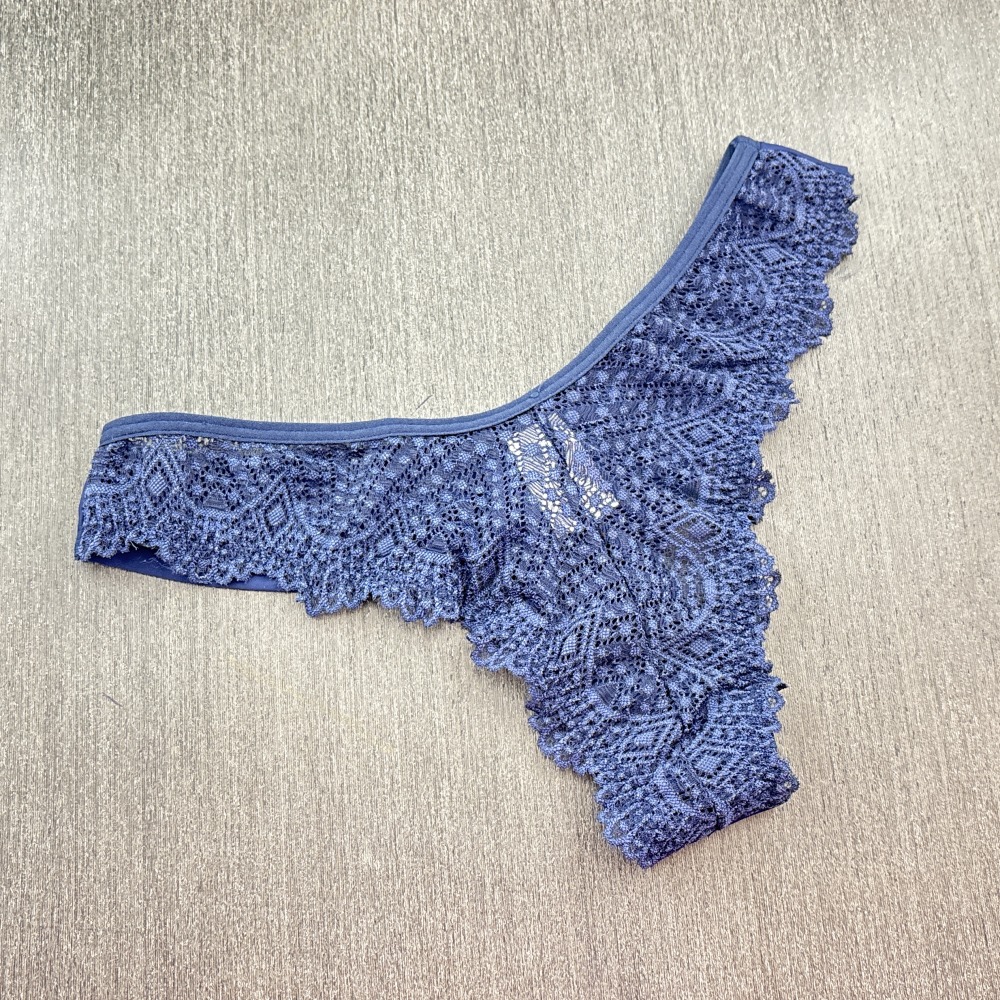 Calcinha Fio Duplo em Microfibra e Renda Marinho Calcinha Fio Duplo em Microfibra e Renda Marinho