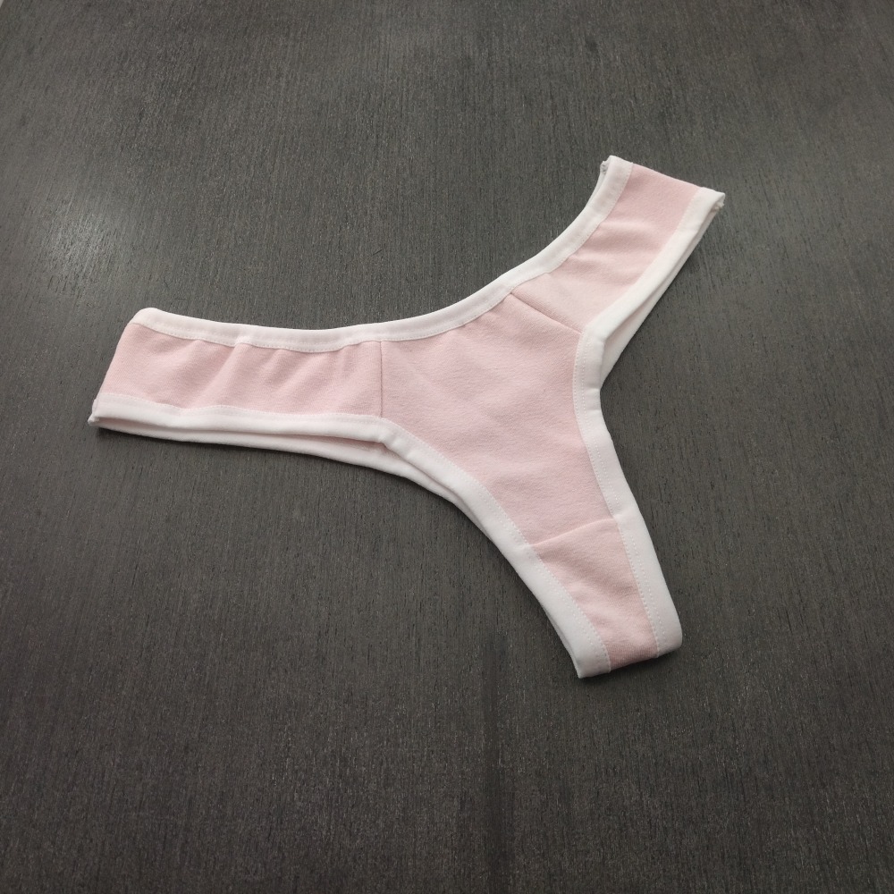 Tanga Fio Cotton Lisa Vi�s Branco/ Rosa Beb�