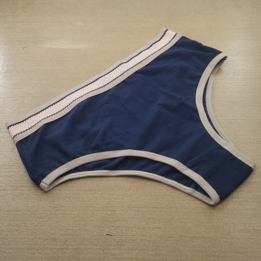 Cal�a em Cotton Penteado Vi�s Chocolate/ Azul Marinho