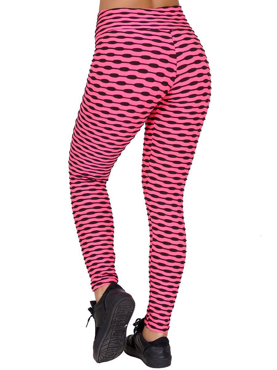 Cala Tecido Bolha Multicollor Rosa Neon