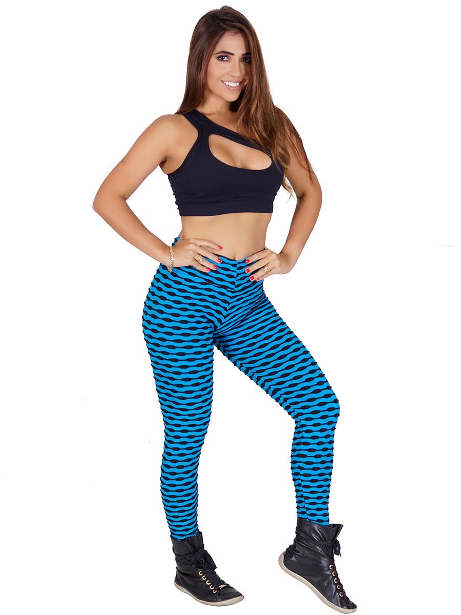 Cala Tecido Bolha Multicollor Azul