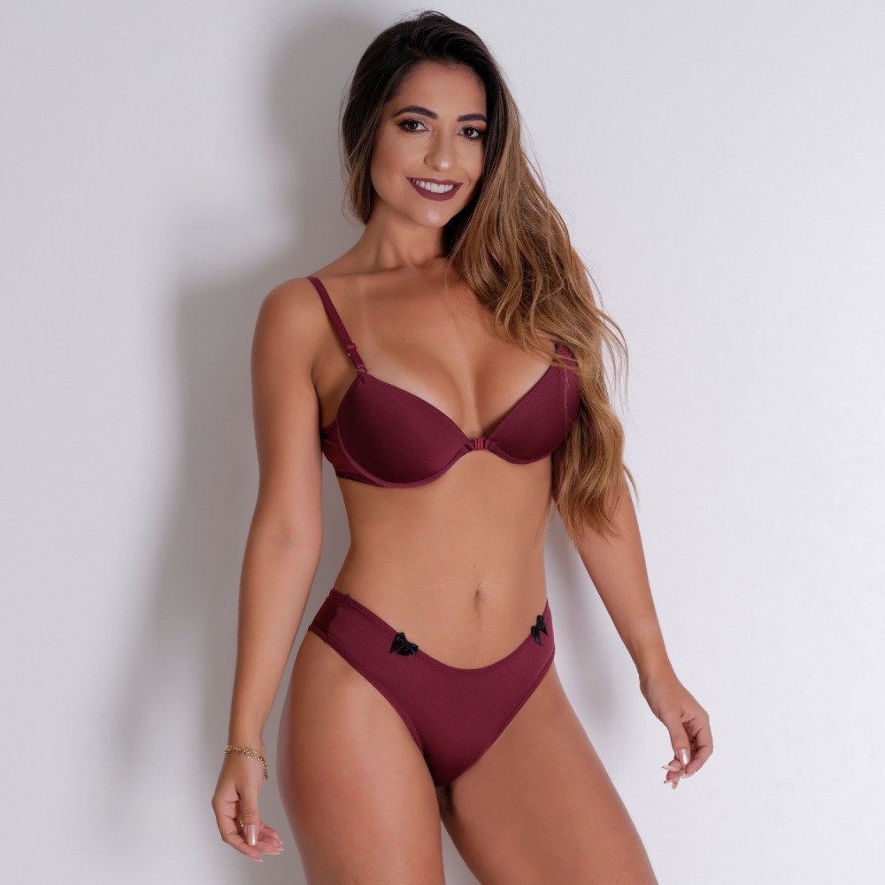 Conjunto em Microfibra com Fechamento Frontal 