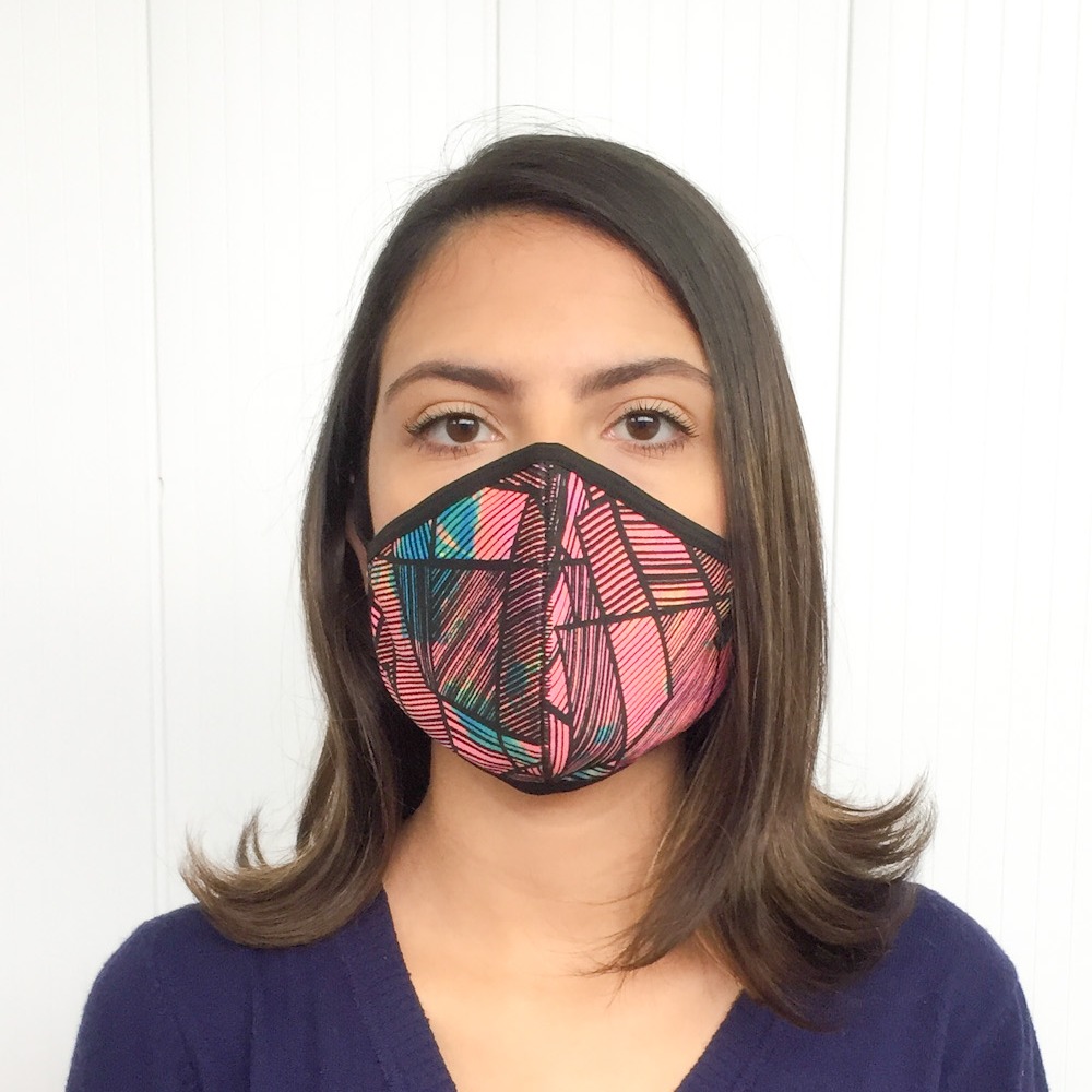 Kit com 5 Mscaras Suplex Camada Dupla Estampado com Forro 100% Algodo