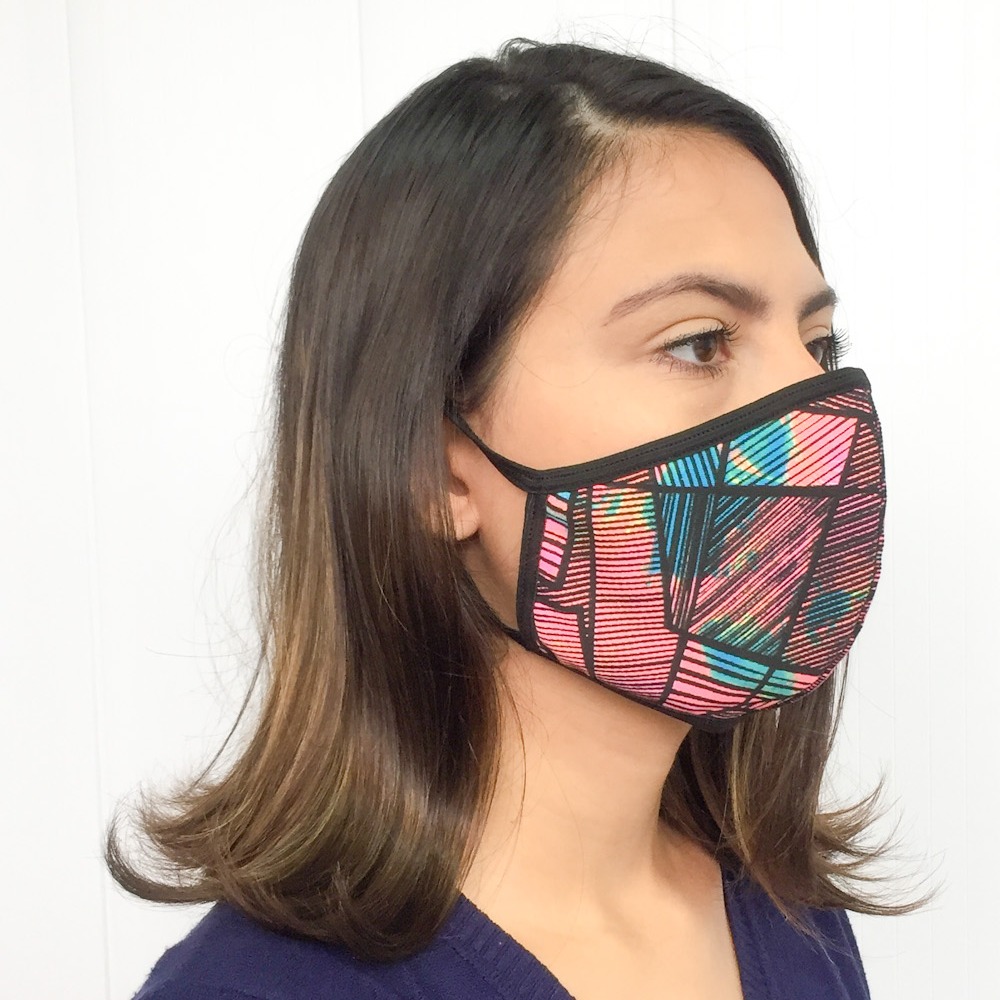 Kit com 5 Mscaras Suplex Camada Dupla Estampado com Forro 100% Algodo
