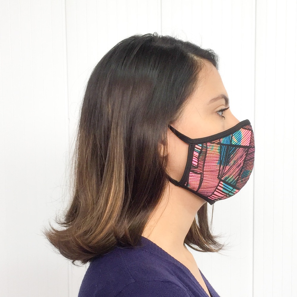 Kit com 5 Mscaras Suplex Camada Dupla Estampado com Forro 100% Algodo