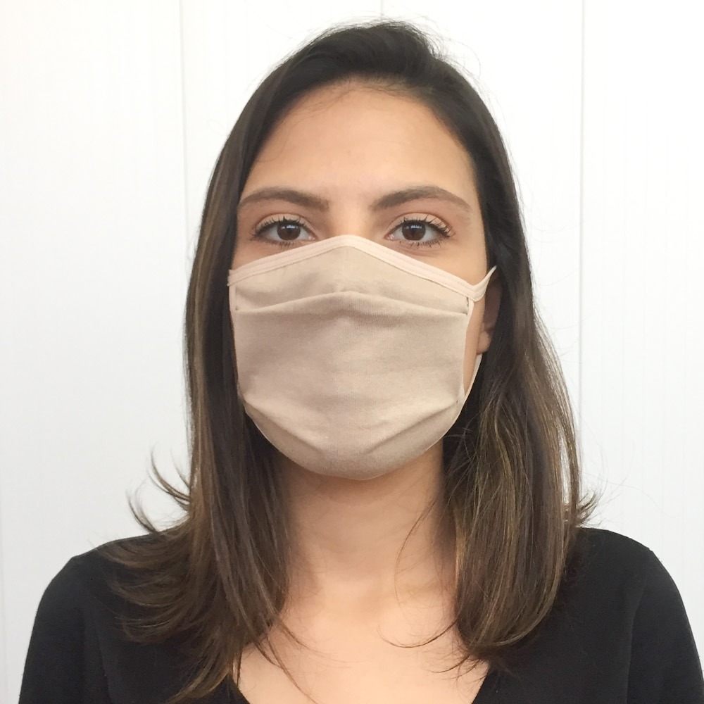 Kit com 3 Mscaras Dupla de Algodo Modelo Cirrgico Lisa